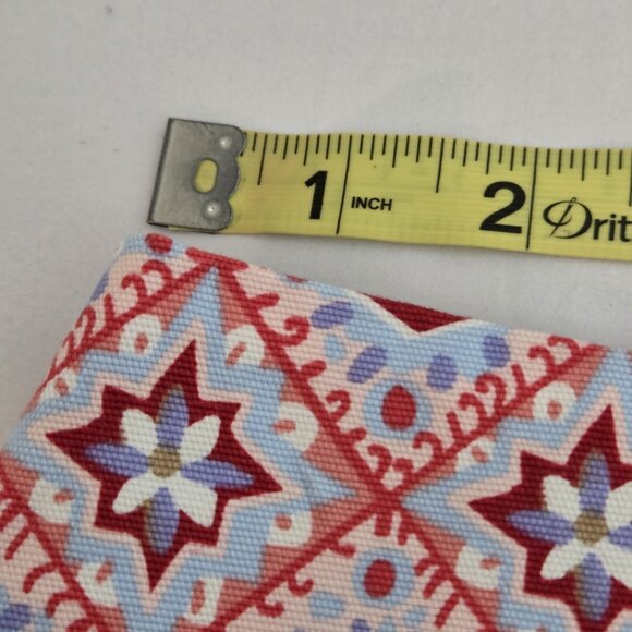 TALBOTS Skirt 10 Medallion Border Print Stretch Cotton Pink Red Blue NEW - Picture 7 of 15